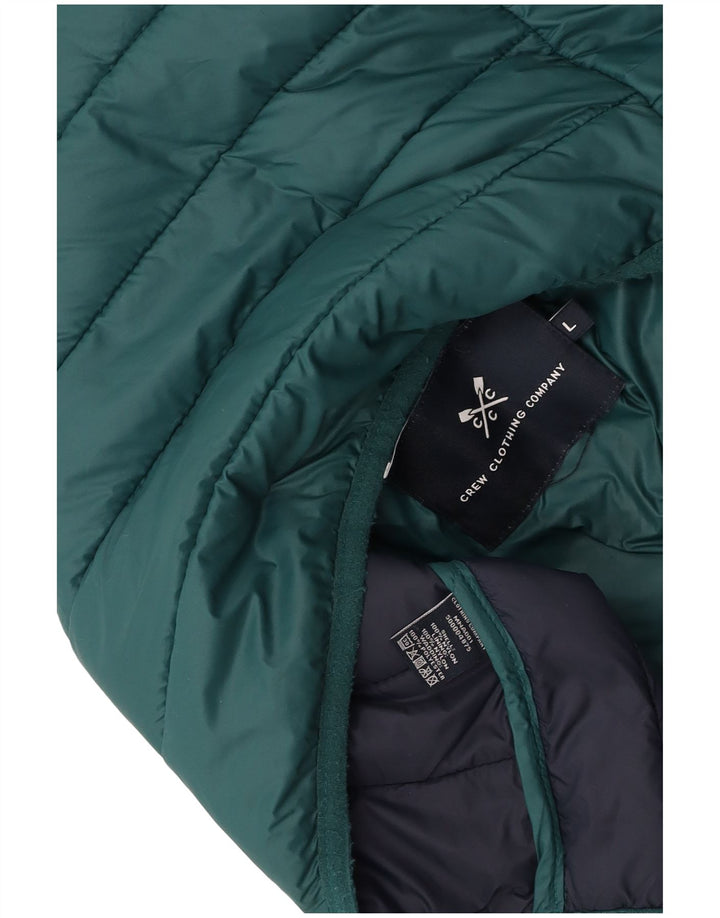 CREW CLOTHING Herre polstret jakke UK 40 Stor grøn nylon