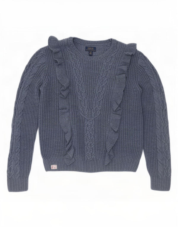 Polo Ralph Lauren Girls Boat Neck Jumper Sweater 15-16 Years XL Blue