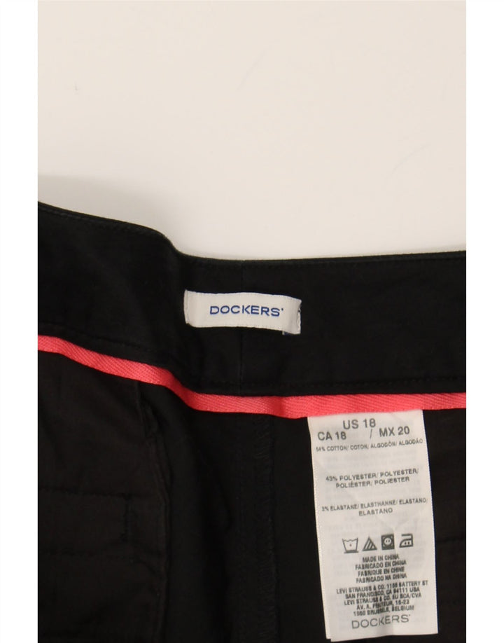 DOCKERS Womens Chino Shorts US 18 2XL W38  Black Cotton Vintage Dockers and Second-Hand Dockers from Messina Hembry 
