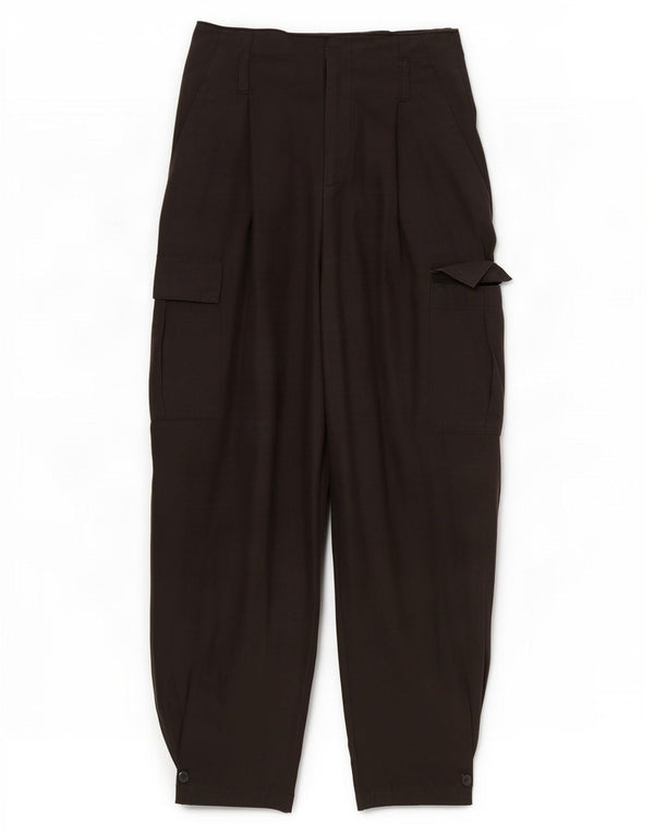 Zara Womens High Waist Crop Cargo Bukser Small W26 L24 Black