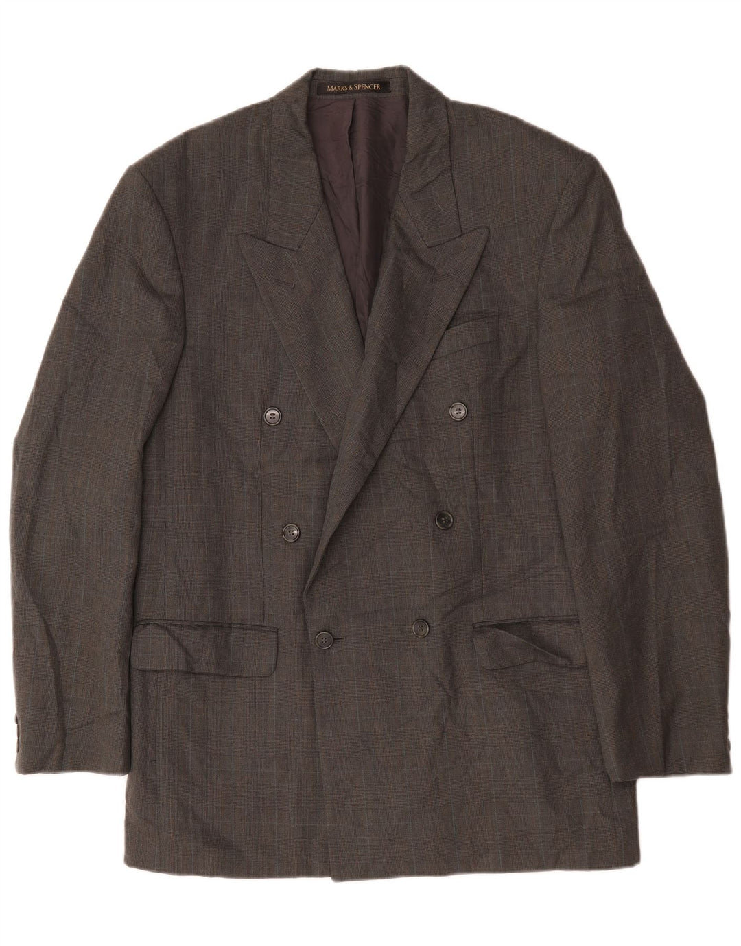 Marks & Spencer Herre Double Breasted Blazer Jacket UK 40 Medium Grey