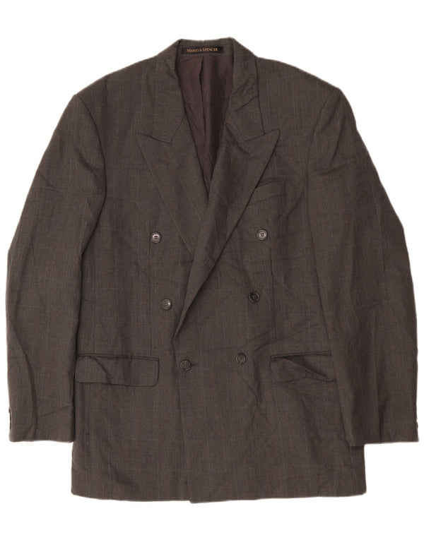 Marks & Spencer Herre Double Breasted Blazer Jacket UK 40 Medium Grey