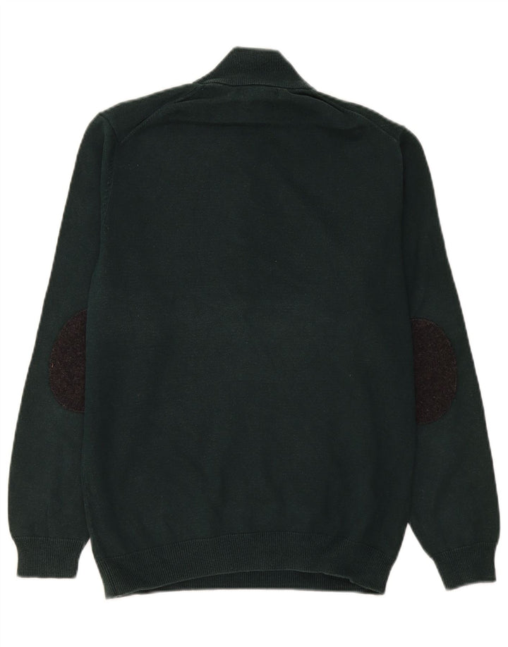 Massimo Dutti Herre Zip Neck Jumper Sweater Medium Grøn Bomuld