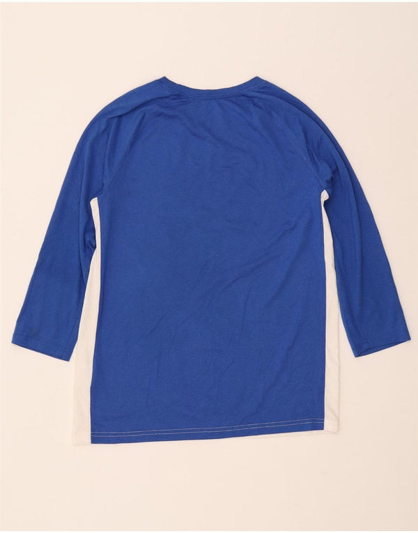 NIKE Dame Dri Fit grafisk top 3/4 ærmer UK 18 XL Hvid Colourblock