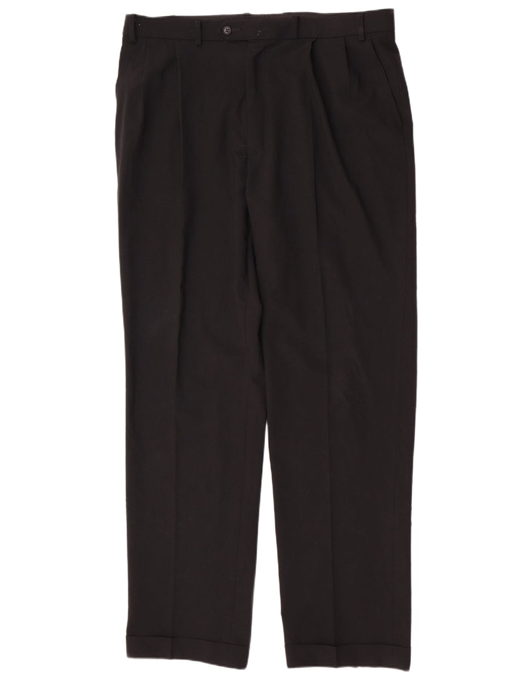 Marks & Spencer Herre Regular Suit Bukser W38 L33 Sort Polyester