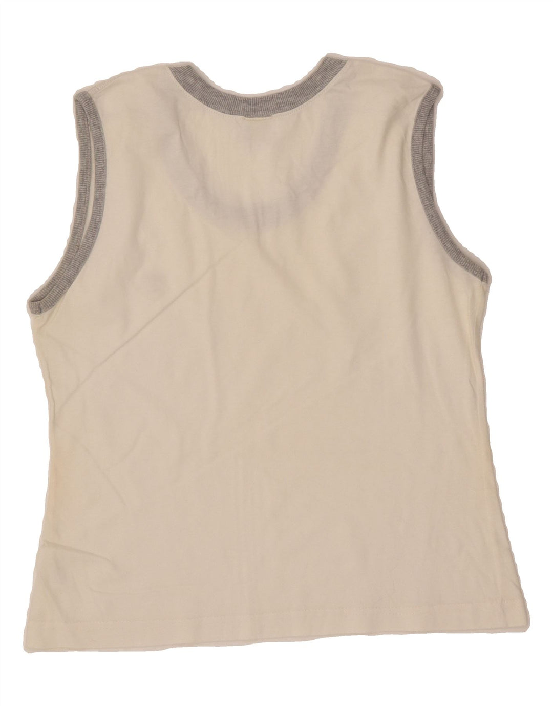 ARENA Womens Graphic Vest Top UK 10 Small White Cotton Vintage Arena and Second-Hand Arena from Messina Hembry 