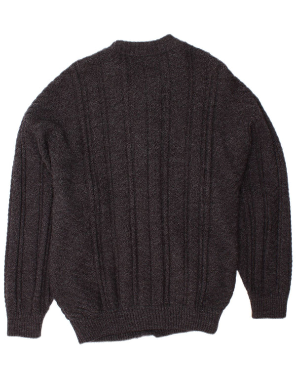 VINTAGE Herre Cardigan Sweater Small Grey Argyle/Diamond Acryl