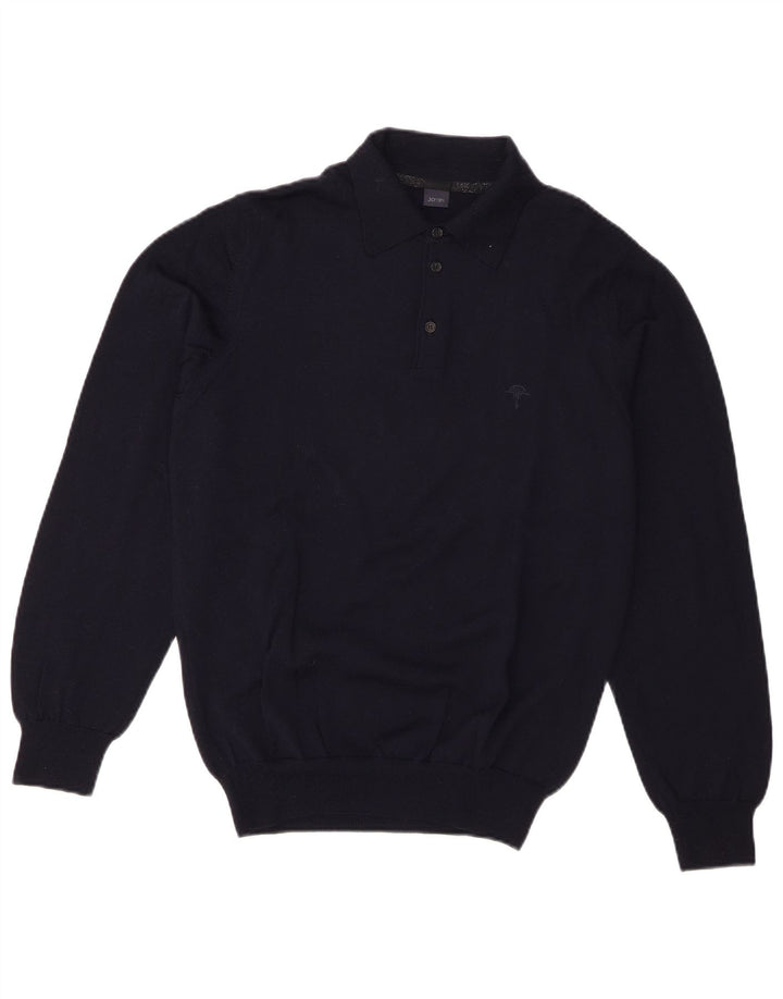 Joop Herre Polo Neck Jumper Sweater IT 48 Medium Navy Blue Virgin Wool