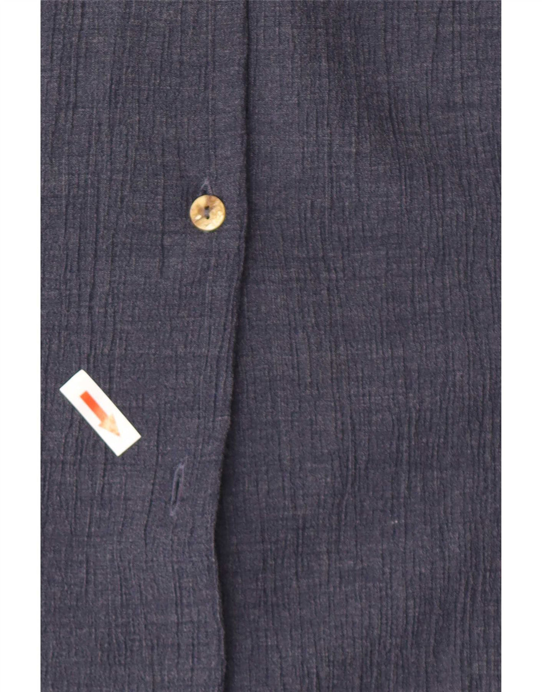 Benetton Womens Longline Shirt UK 16 Large Navy Blue Polyester