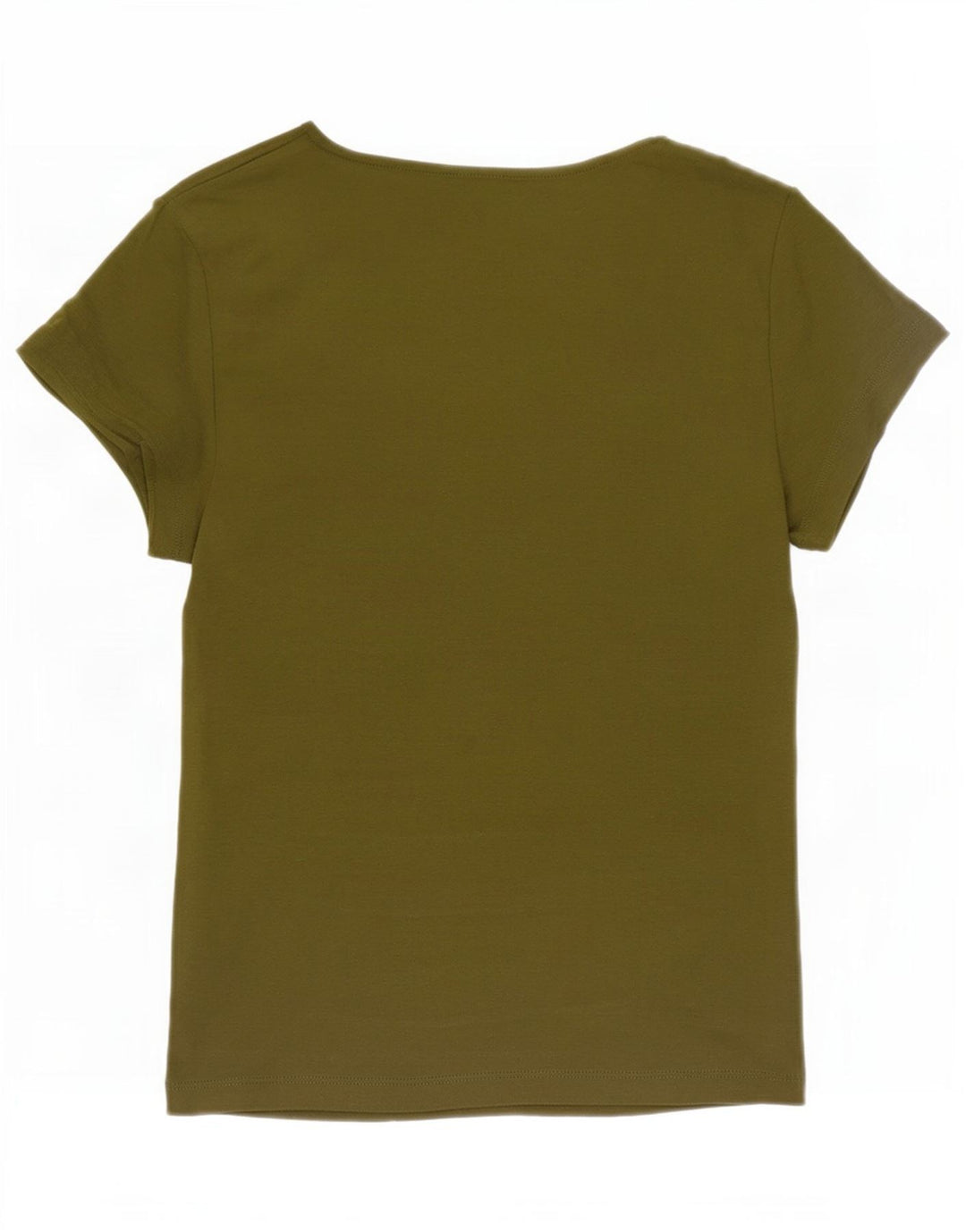 Marks & Spencer Dame T-Shirt Top UK 10 Small Khaki Cotton
