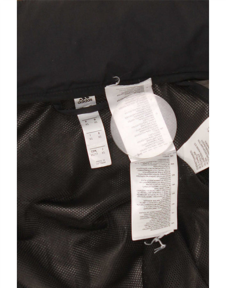 Adidas Dame Hætte Oversized træningsdragt Topjakke UK 6 XS Sort Polyester