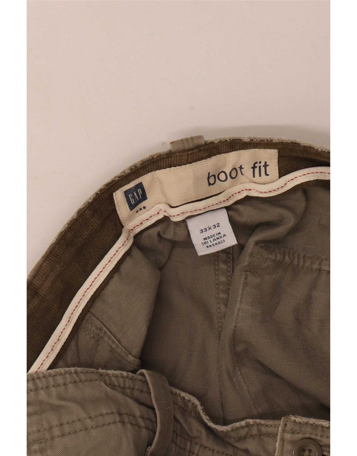 Gap Herre Bootcut Chino Bukser W33 L32 Khaki Bomuld