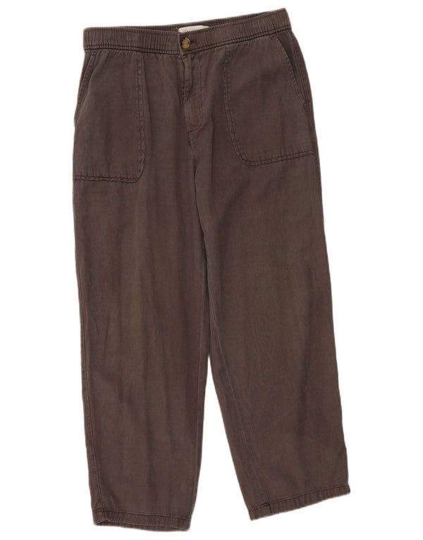 Zara Womens High Waist Loose Fit Cropped Trousers Medium W28 L26 Grå