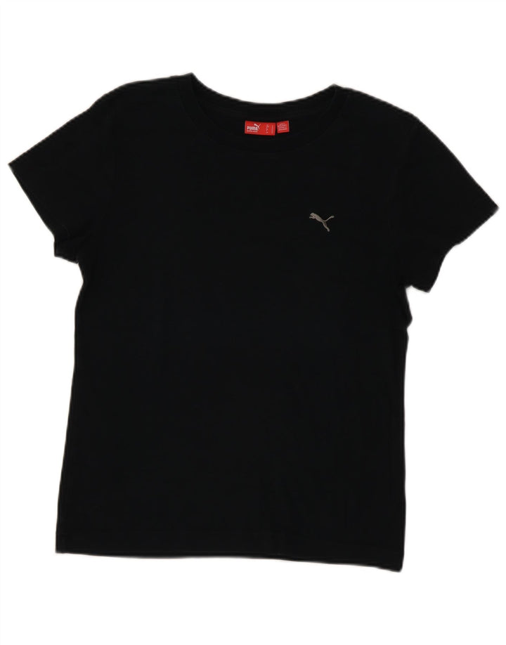 Puma T-Shirt Top UK 14 Medium Sort Bomuld