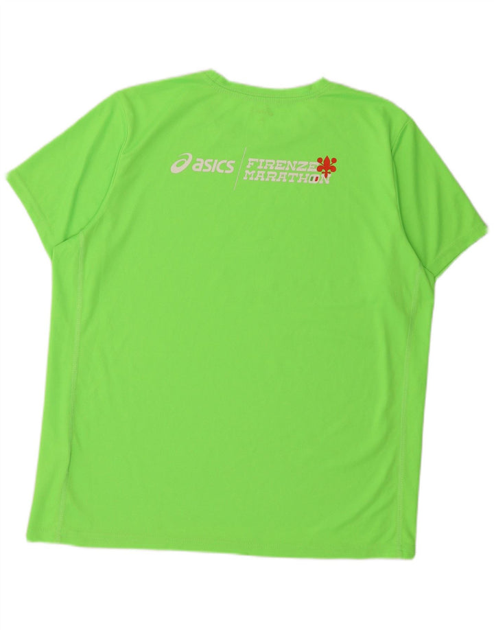 Asics Herre Grafisk T-Shirt Top XL Grøn Polyester