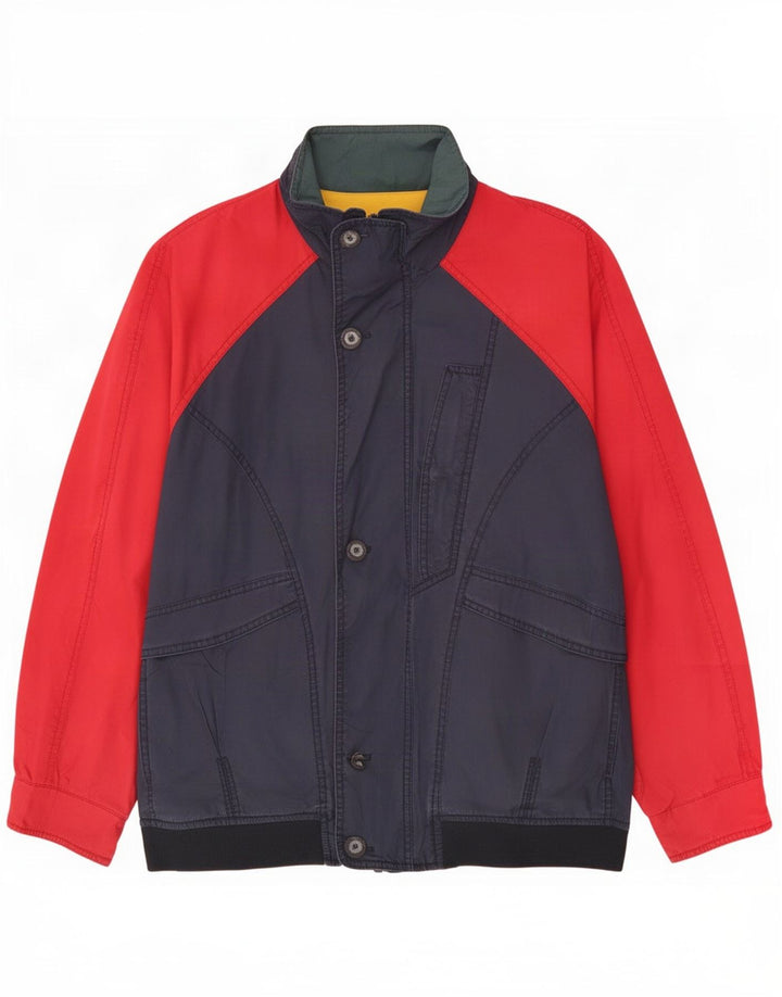 Bush Herre grafisk vendbar jakke UK 38 Medium Navy Blue Colourblock