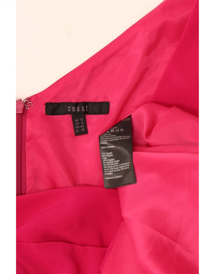 Coast Kvinders Ærmeløs Skede Kjole UK 12 Medium Pink Triacetat