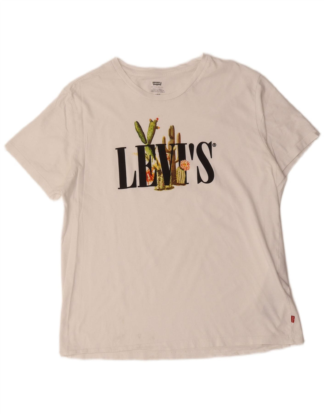 Levi's Herre grafisk T-shirt Top Stor hvid bomuld