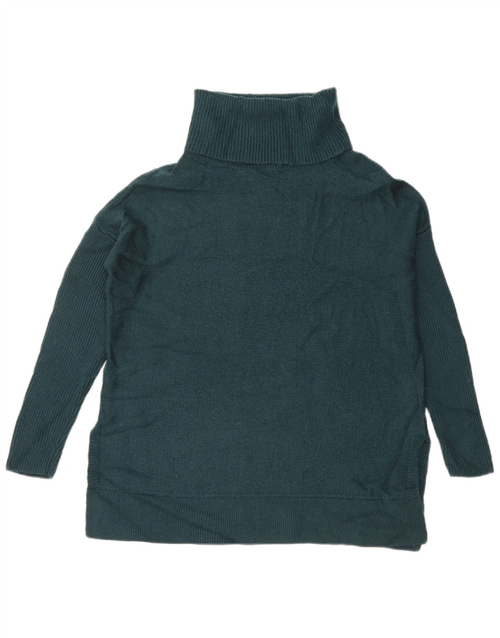 Boden Dame Oversized Roll Neck Sweater UK 6 XS Navy Blue Wool