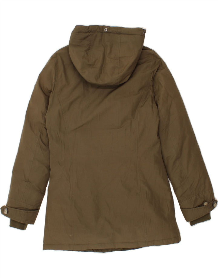 GAS Womens Hooded Windbreaker Jacket IT 40 Small Khaki Cotton Vintage Gas and Second-Hand Gas from Messina Hembry 
