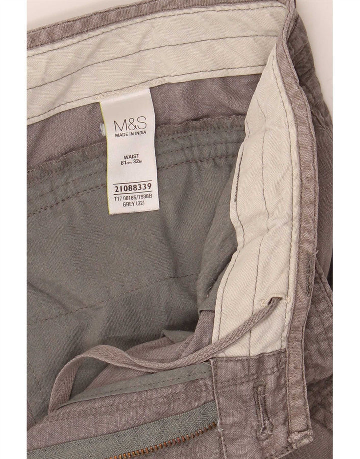 Marks & Spencer Herre Bermuda Shorts W32 Medium Grey Linen