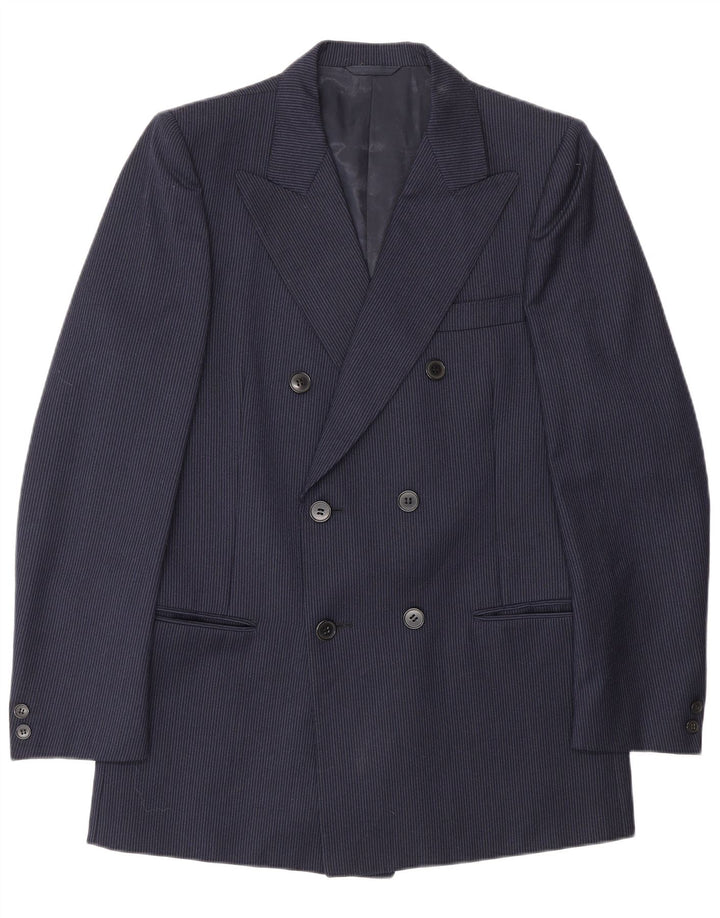Vintage Herre Club Blazer Jacket IT 50 Stor Marineblå Stribet