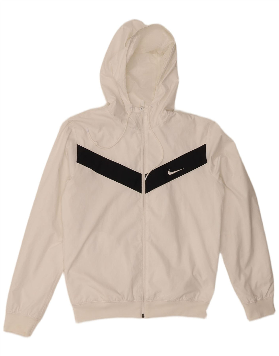 Nike Bomberjakke med hætte til mænd UK 36 Small White Colourblock Polyester