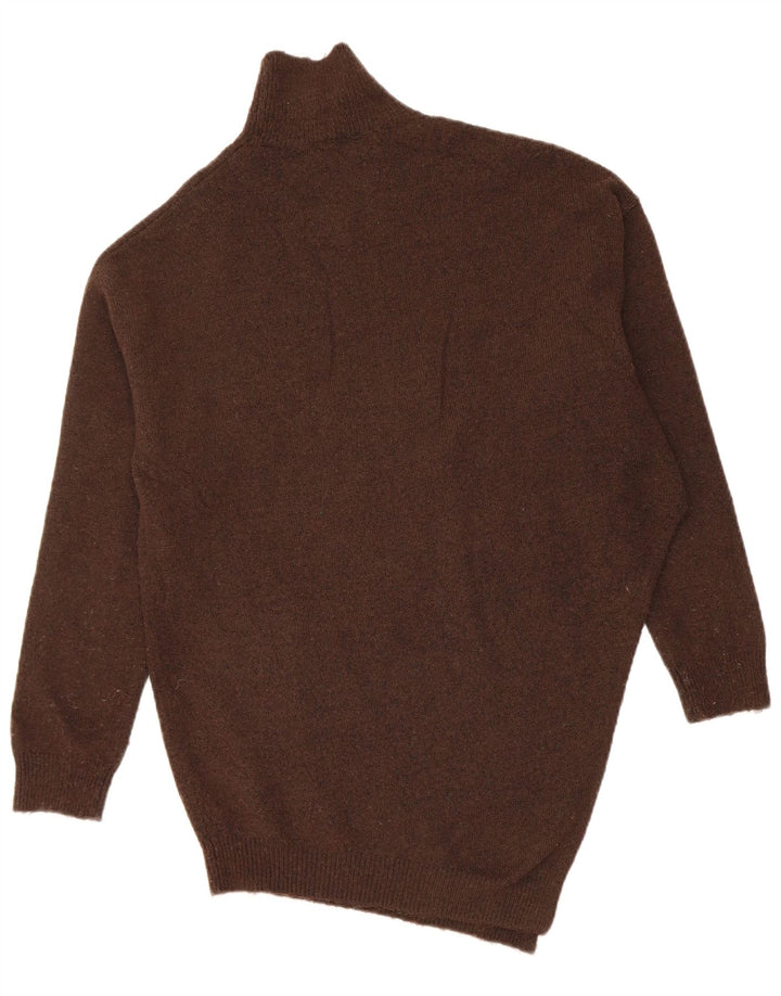 Zara Dame Batwing Roll Neck Jumper Sweater UK 10 Small Brown
