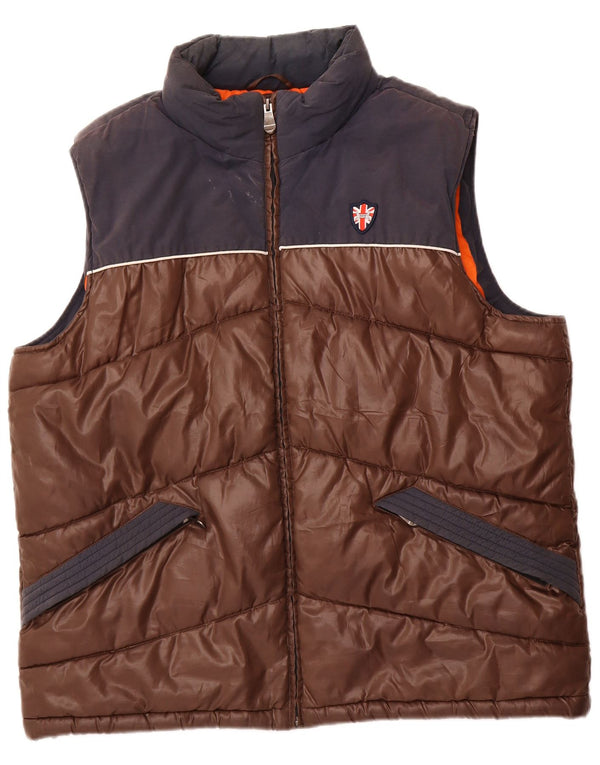 PUFFA Polstret Gilet UK 44 2XL Brun Colourblock Polyester