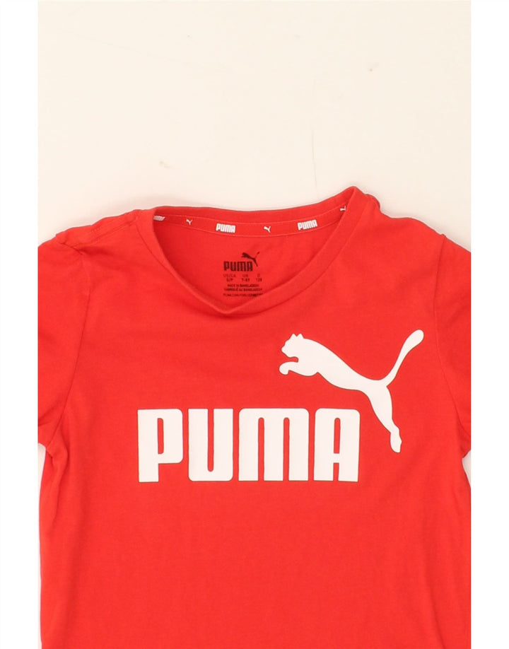 PUMA Boys Graphic T-Shirt Top 7-8 Years  Red Cotton Vintage Puma and Second-Hand Puma from Messina Hembry 
