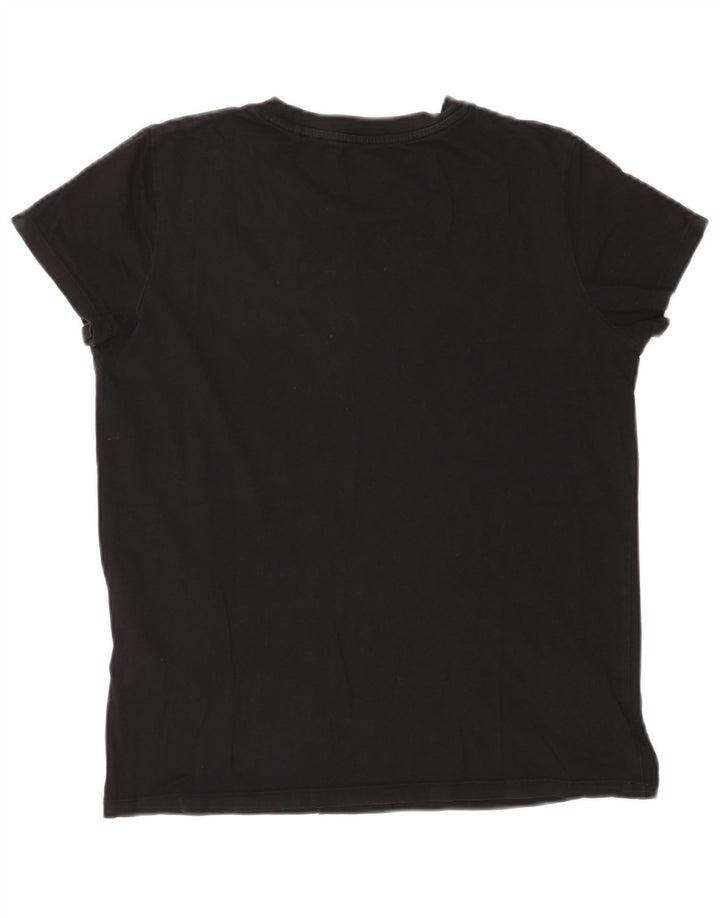 Levi's Dame Grafisk T-Shirt Top UK 14 Medium Sort Bomuld