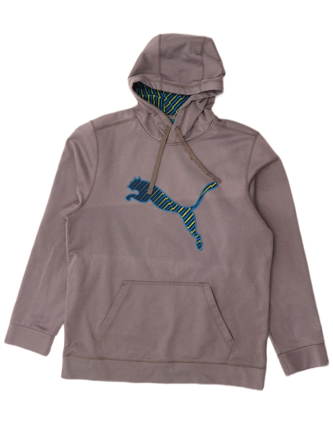 Puma Grafisk hættetrøje til mænd, stor grå polyester