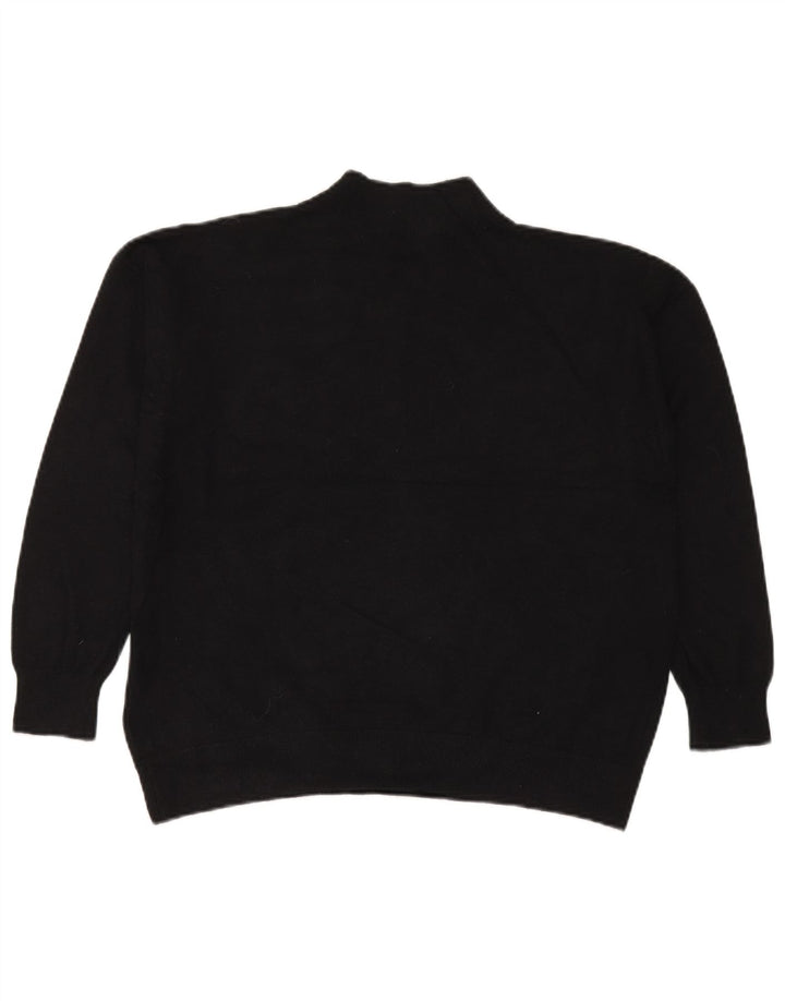 Marks & Spencer Dame V-hals sweater UK 14 Stor Sort Viscose