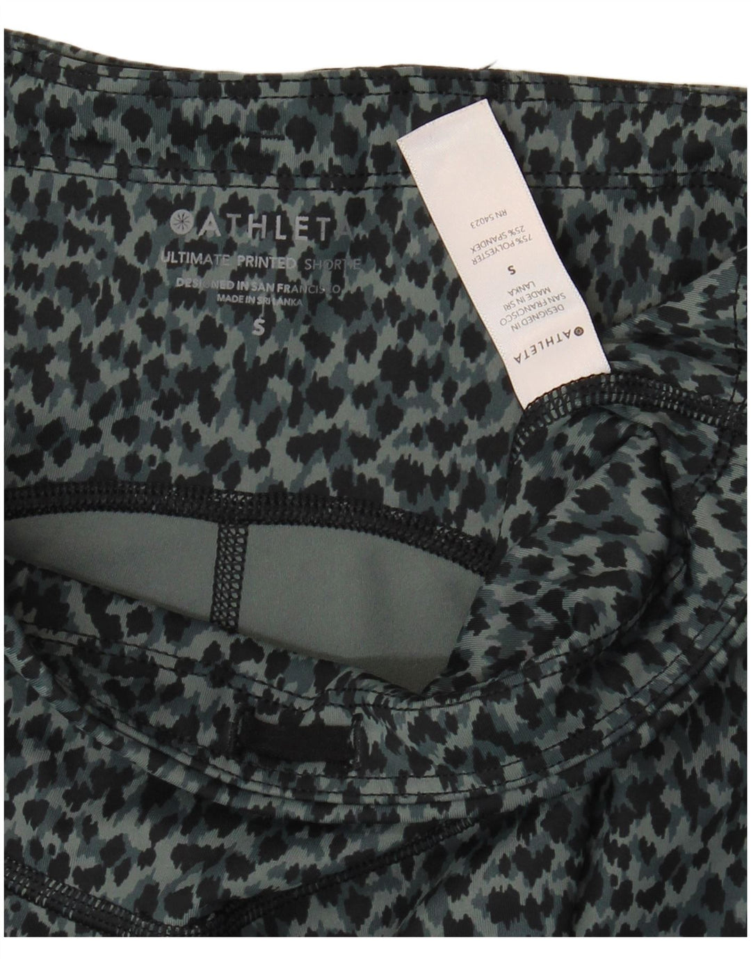 Athleta Womens Sports Shorts UK 8 Small Grey Animal Print Polyester