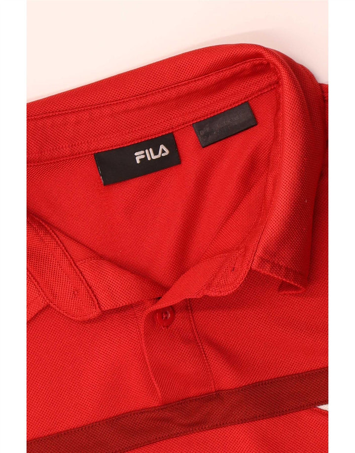 Fila Polo Shirt til mænd Stor Rød Colourblock Polyester
