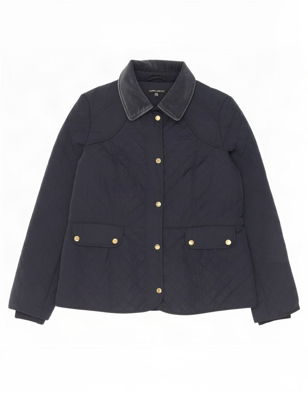 Laura Ashley Quiltet jakke til kvinder UK 14 Stor marineblå polyester