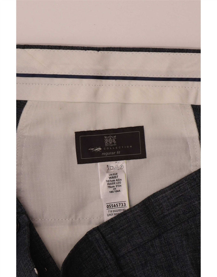 Marks & Spencer Straight Suit Bukser til mænd W42 L31 Grå hør
