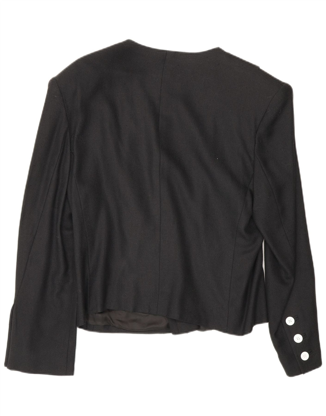 Louis Feraud Dame Double Breasted Blazer Jacket UK 16 Large Black Viscose