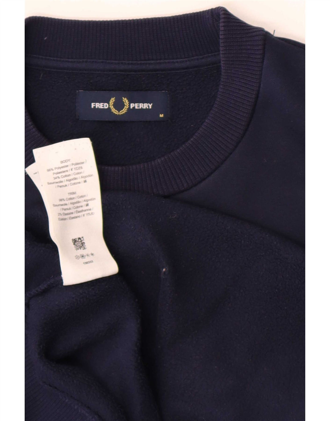 Fred Perry Herre Grafisk Sweatshirt Jumper Medium Navyblå Polyester