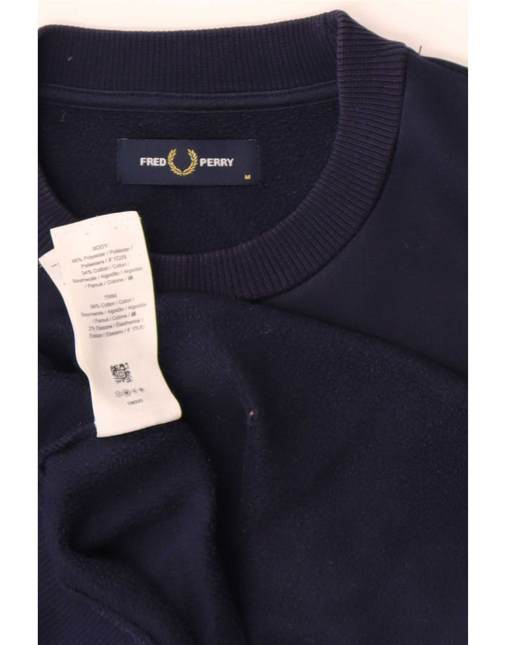 Fred Perry Herre Grafisk Sweatshirt Jumper Medium Navyblå Polyester