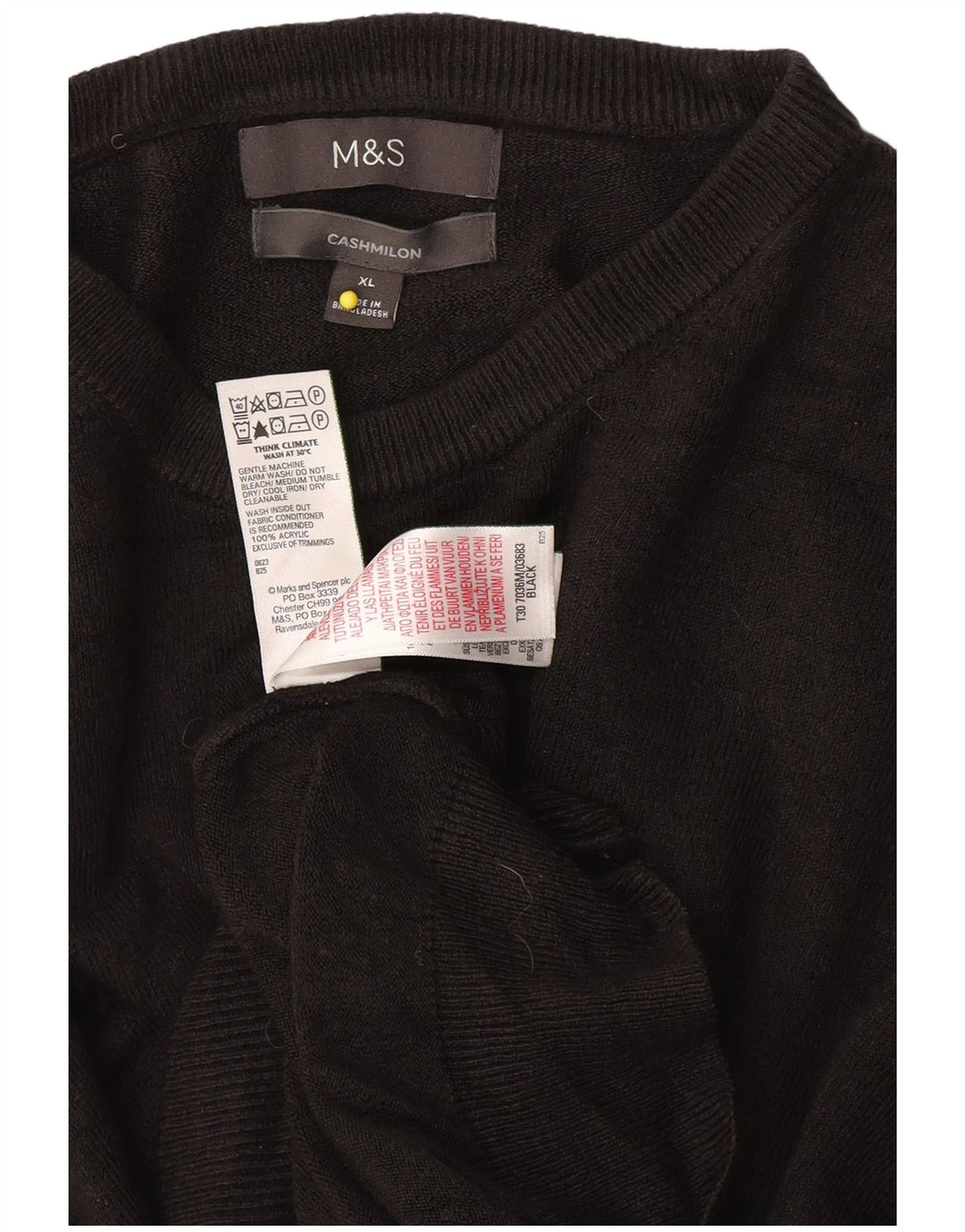 Marks & Spencer dame sweater med rund hals XL sort akryl