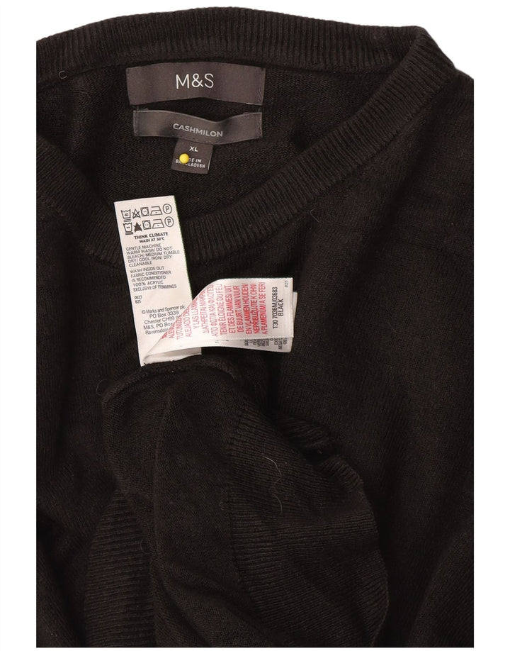Marks & Spencer dame sweater med rund hals XL sort akryl