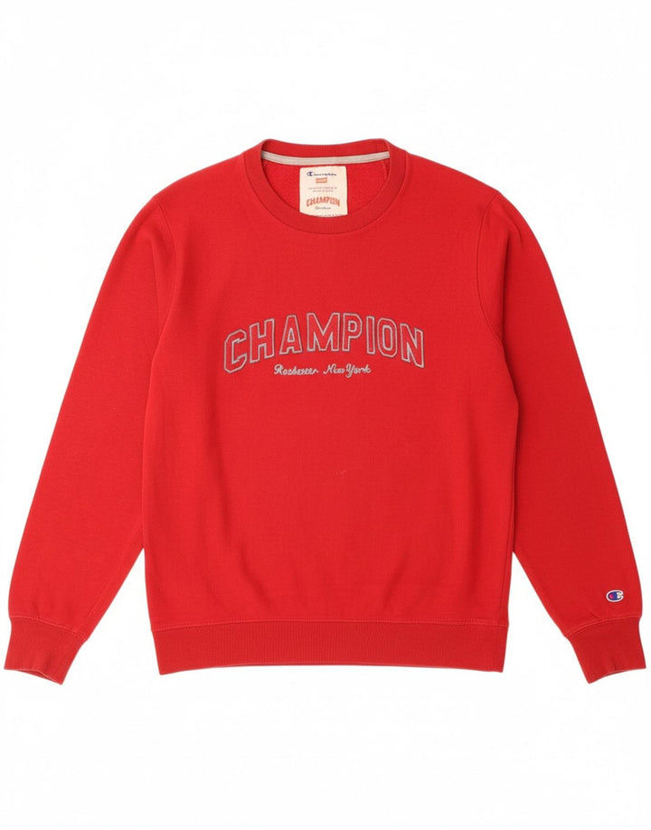 CHAMPION Womens Graphic Sweatshirt Jumper UK 16 Large Red Vintage Champion and Second-Hand Champion from Messina Hembry 