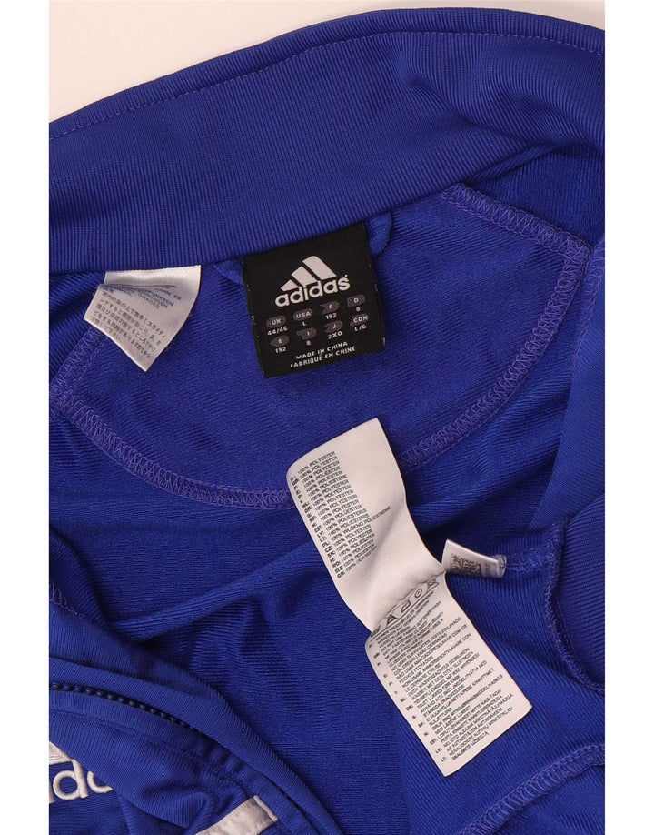Adidas Træningsdragt til mænd Top jakke UK 44/46 Large Blue Colourblock Polyester