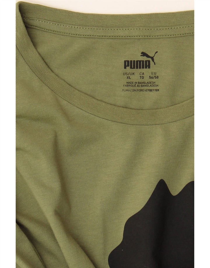 Puma Herre Grafisk T-Shirt Top XL Khaki