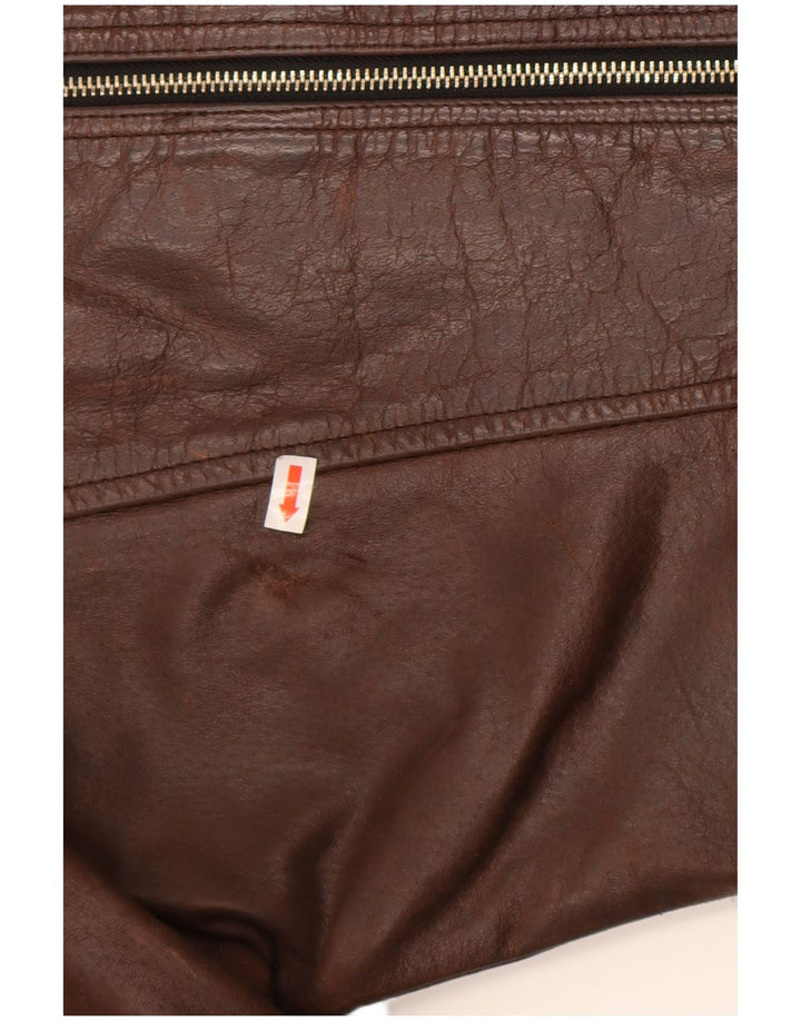 Vintage læderjakke til kvinder UK 14 Stor brunt læder