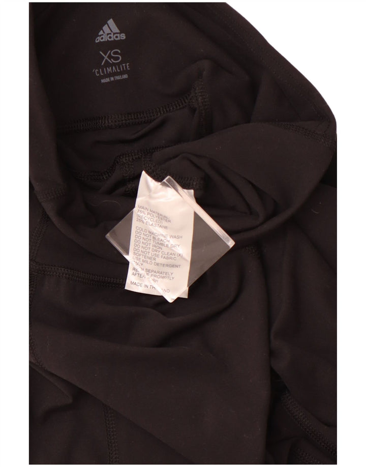 ADIDAS Dame Climalite Leggings UK 6 XS sortstribet polyester