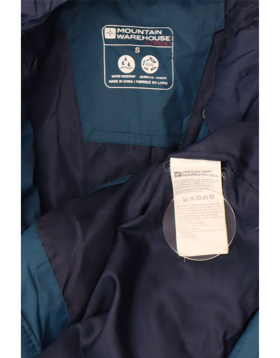 Mountain Warehouse Herre hættepolstret jakke UK 36 Small Blue Colourblock