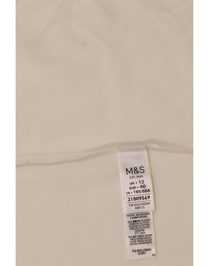 MARKS & SPENCER Dame 3/4 ærmet åben blazerjakke UK 12 Medium White
