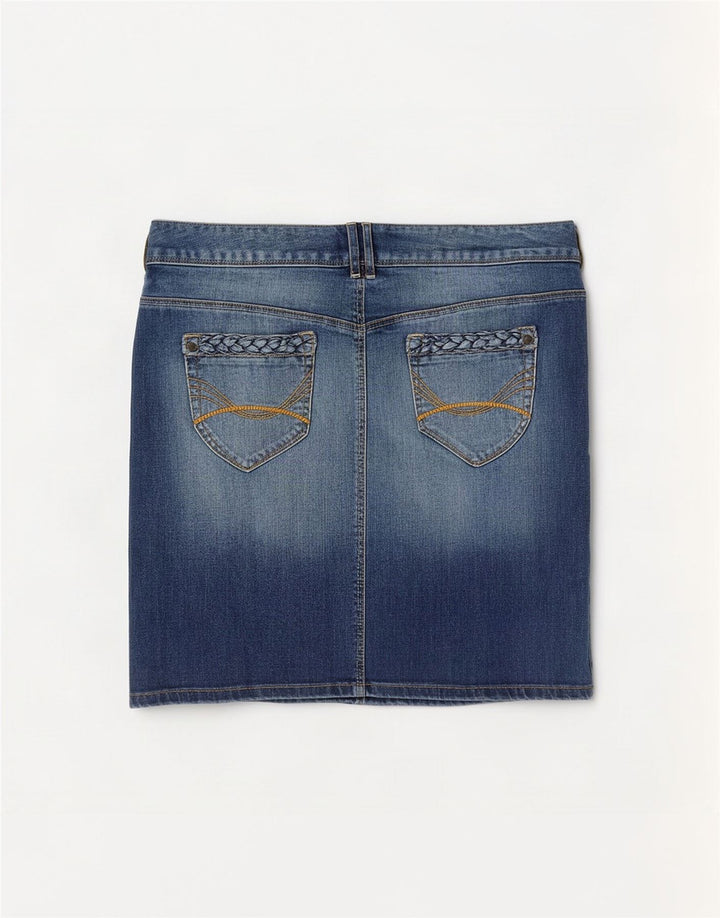 Tom Tailor Dame Mini Denim Nederdel EU 40 Medium W34 Blå Bomuld